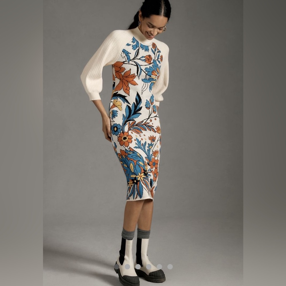 Anthropologie Mock-Neck
Column Midi Dress